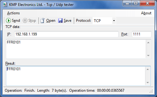 ProDino Ethernet TCP Relay test