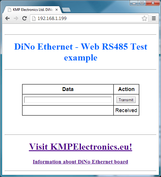 ProDino Ethernet RS485 test