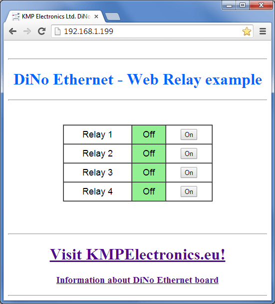 ProDino Ethernet relay example